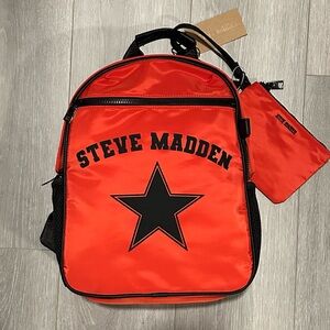 NWT. Steve Madden Red and Black BFresh Star Backpack